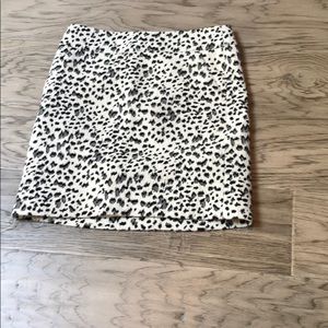 Cream and black leopard pencil skirt